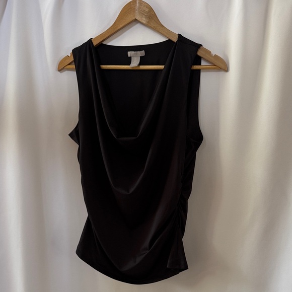 H&M BLACK DRAPE TOP - Picture 1 of 7